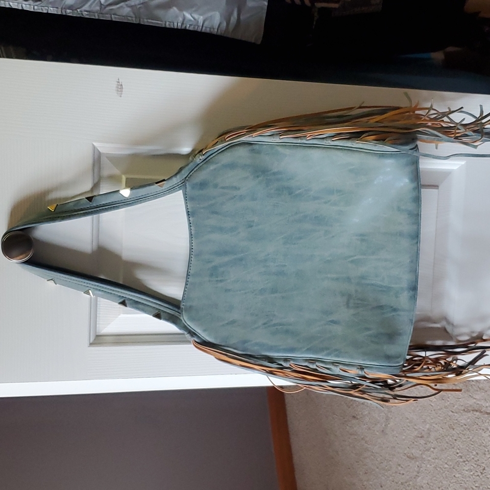 Blue Fringe Bag